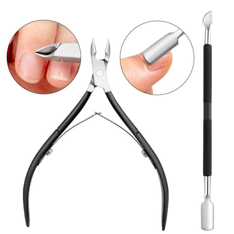 FABIYAN Stainless Steel Dead Skin Shear Steel Push Nail Art Tool Set, Specification: 3 Sets Set 4