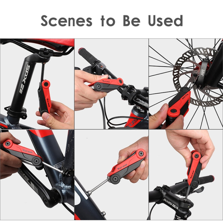 West Biking 16 In 1 Bicycle Repair Tool Multi-Function Wrench Hex Tool Riding Equipment(Black Red) - Maintenance tools by West Biking | Online Shopping South Africa | PMc TechLife | Buy Now Pay Later Mobicred