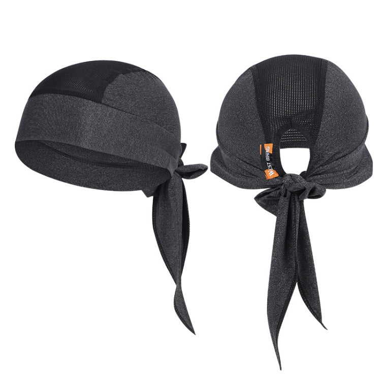 West Biking Summer Ice Silk Pirate Cap Riding Cap Men And Women Outdoor Windproof Sunscreen Headgear, Size: Free Size(Tying Rope Gray)