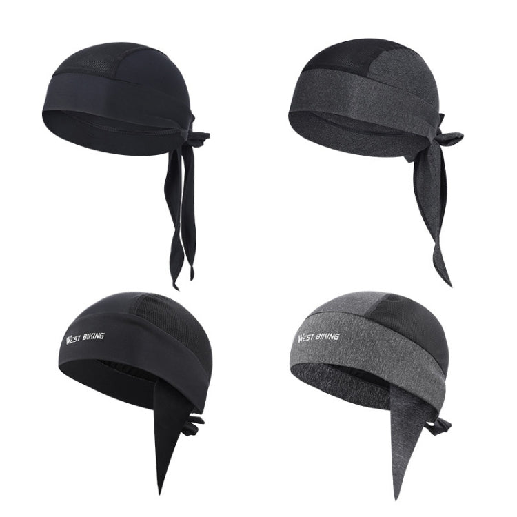 West Biking Summer Ice Silk Pirate Cap Riding Cap Men And Women Outdoor Windproof Sunscreen Headgear, Size: Free Size(Tying Rope Gray)