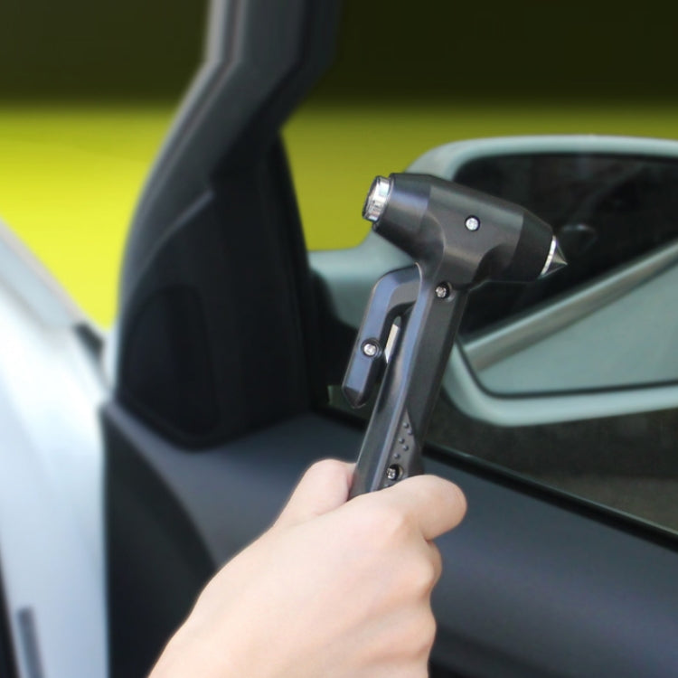 Car Safety Life-Saving Hammer Car Emergency Multifunctional Window Breaker, Colour: Deluxed Black With Fixed Rack - Emergency Hammer by PMC TechLife | Online Shopping South Africa | PMC TechLife | Buy Now Pay Later Mobicred