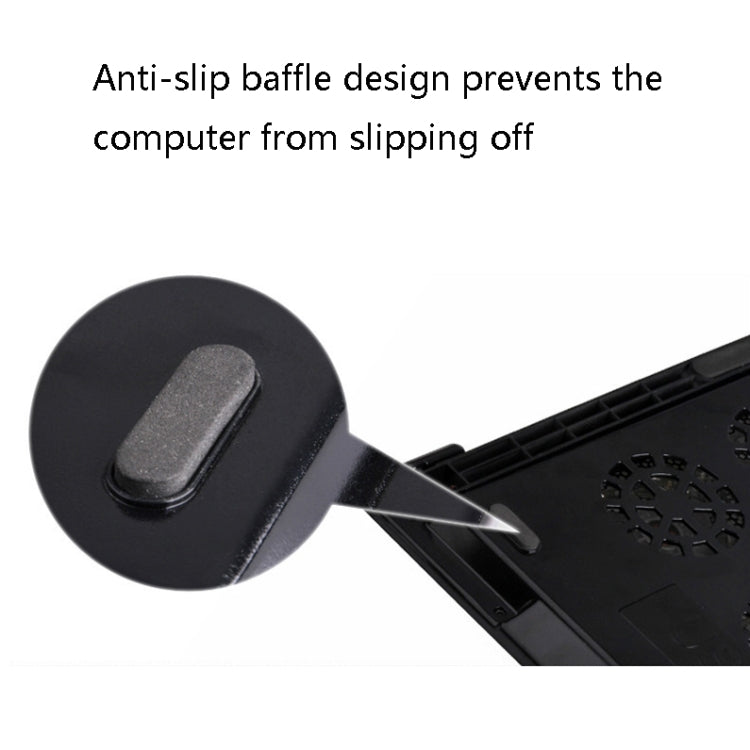 NUOXI M8 Laptop Radiator Multi-Angle Adjustment Six Fan Touch Screen Button Bracket(Black) - free shipping - PMC Jewellery - Order now!