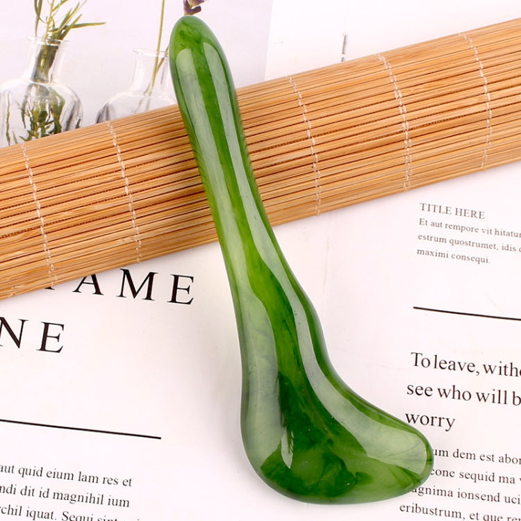 Resin Scraping Sheet Massage Facial Tendon Stick Beauty Salon Shave Board Acupuncture Pen, Color Classification: Emerald Green Relaxing Stick