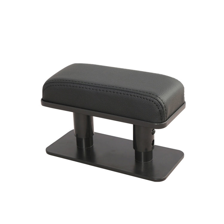 Car Arm Handle Seat Left Hand Elbow Tray Universal Leather Increasing Pad Central Armrest Box(Black+Black line)