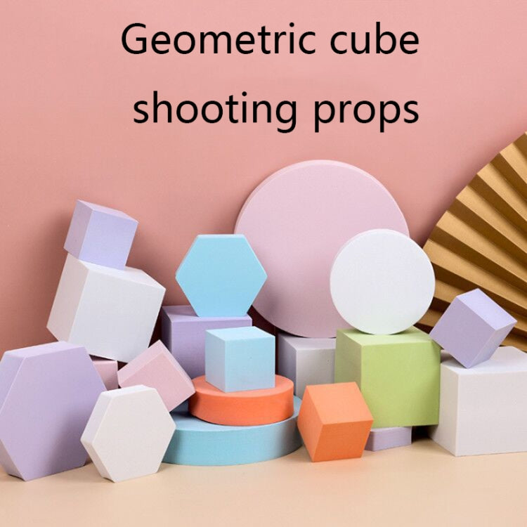 8 PCS Geometric Cube Photo Props Decorative Ornaments Photography Platform, Colour: Small Light Blue Cylinder - free shipping - PMC Jewellery - Order now!