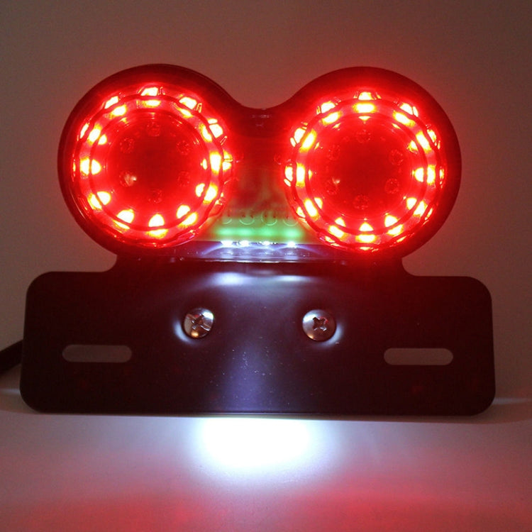 Motorcycle Modified Retro LED Integrated Rear Taillight Brake Light(Smoked Black Shell)