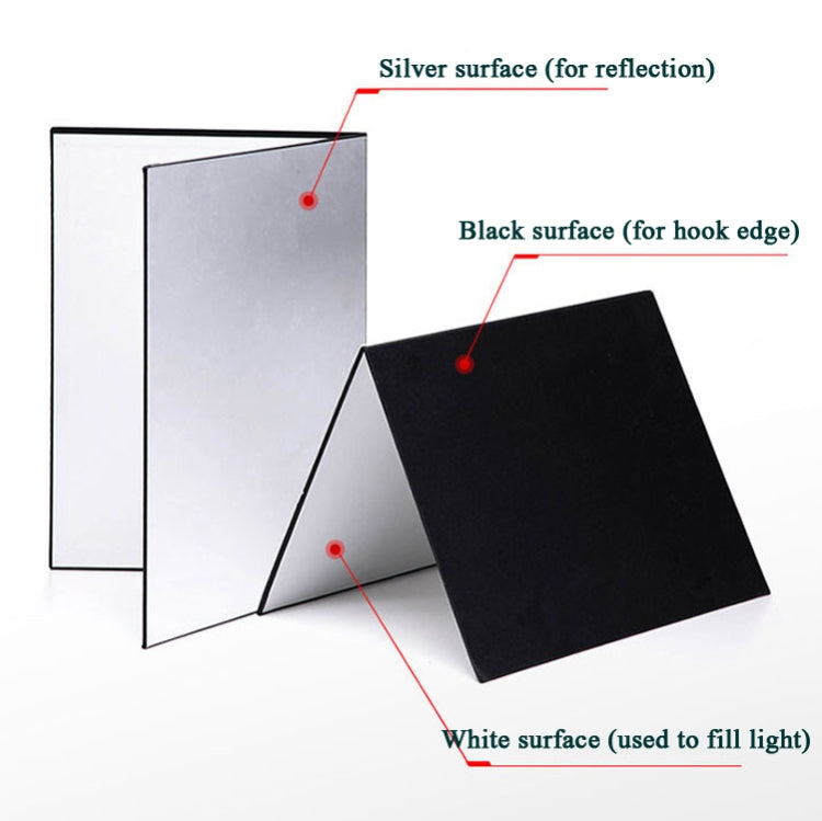 2 PCS 3-in-1 Reflective Board White + Black + Silver A4 Cardboard Folding Light Diffuser Board - free shipping - PMC Jewellery - Order now!