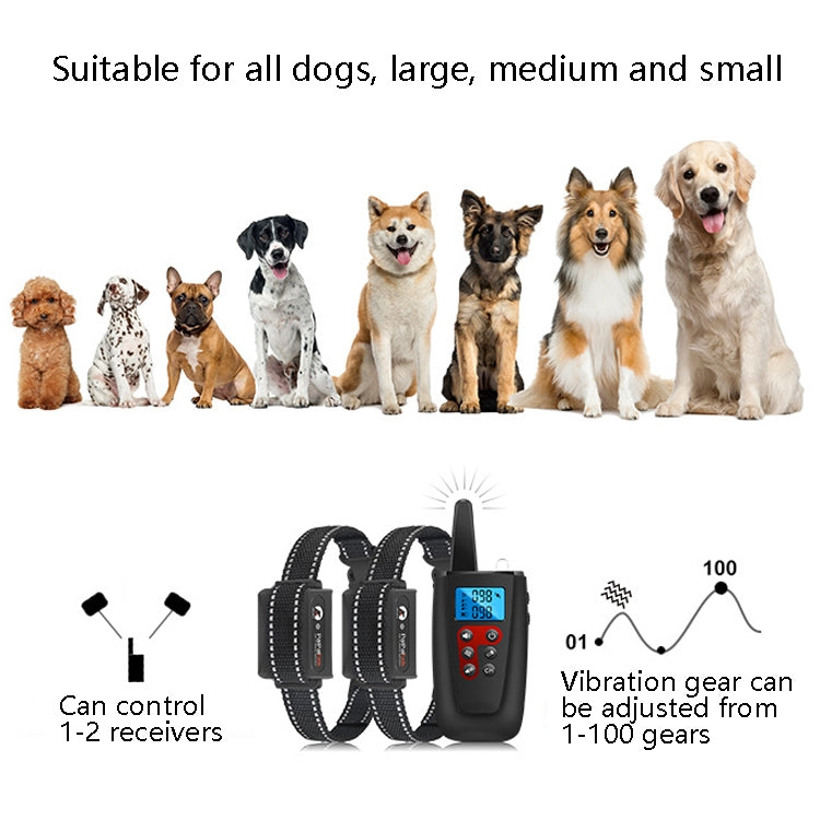 PaiPaitek PD526V-2 1 In 2 100-Speed Sound Vibration Remote Control Training Dog Device Anti-Barking Device Electronic Remote Control Collar - free shipping - PMC Jewellery - Order now!