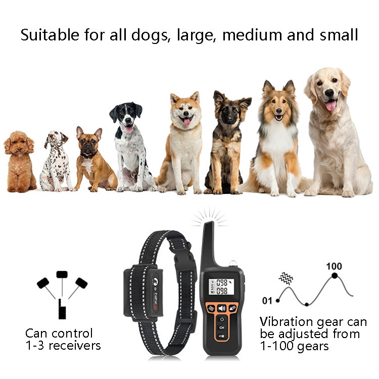 PaiPaitek PD529V-1 Training Dog Anti-Barking Device Vibration Collar 1000M Remote Control Distance Pet Training Supplies - free shipping - PMC Jewellery - Order now!