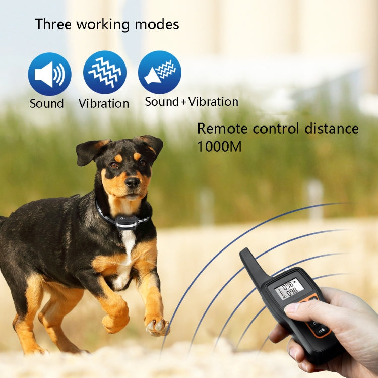 PaiPaitek PD529V-1 Training Dog Anti-Barking Device Vibration Collar 1000M Remote Control Distance Pet Training Supplies - free shipping - PMC Jewellery - Order now!