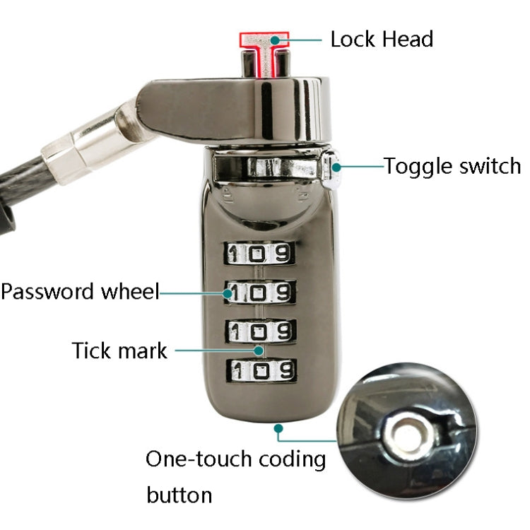 YF21067 Digital Device Anti-Theft Lock Laptop Lock(Black)