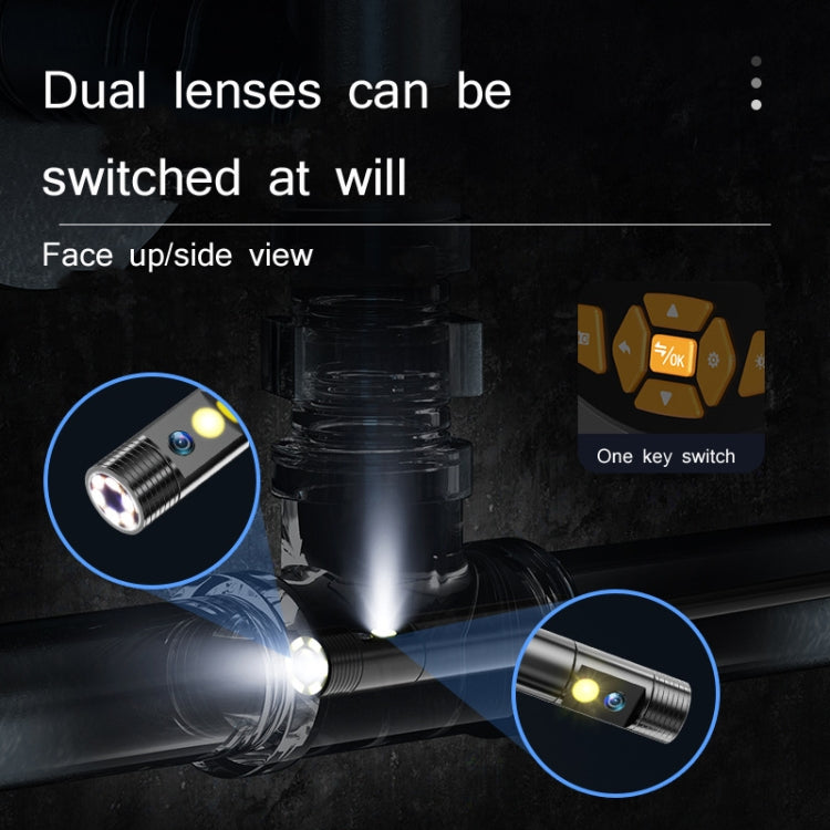 Industrial Dual-Lens Endoscope HD Handheld Screen Pipe Car Inspection Tool, Specification: Line Length 10m