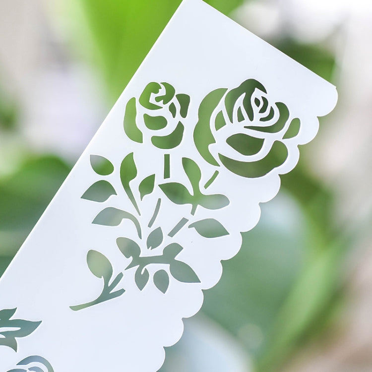 HB-9 Long Series 8 in 1 Drawing Ruler Hand Account Multi-Function Hollow Flower Edge Filling Template(Flowers)