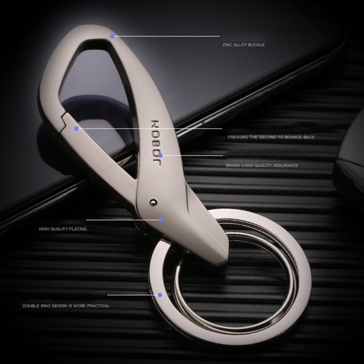 JOBON ZB-197 Car Waist Hanging Keychain Double Ring Metal Keychain(Black)