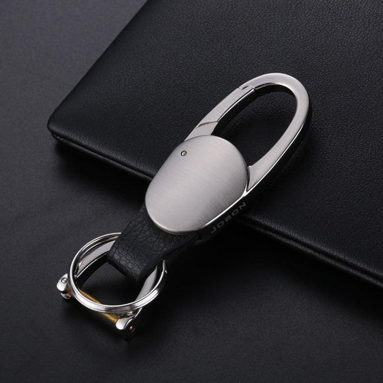 JOBON ZB-167A Horseshoe Car Keychain Men Metal Waist Hanging Keychain(Silver)