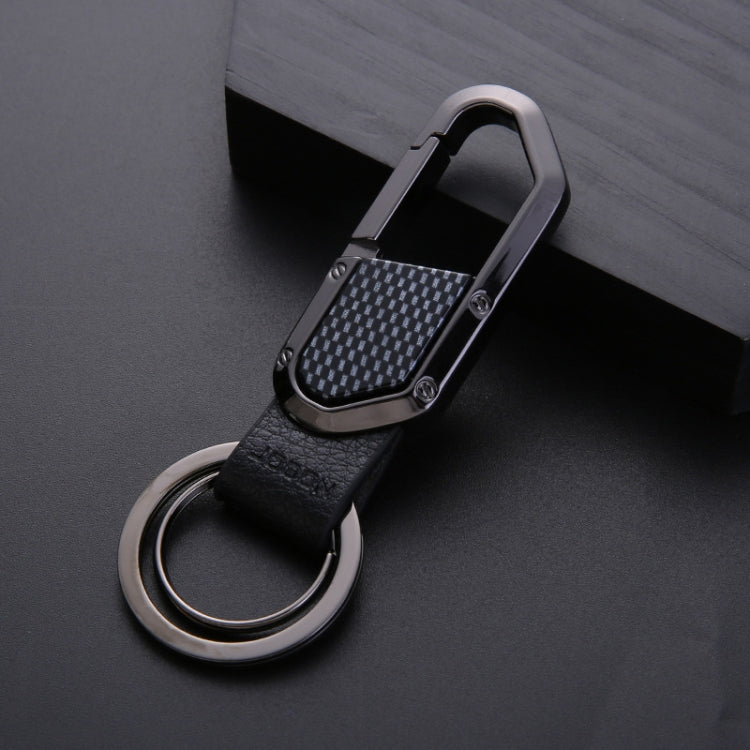 JOBON ZB-106A Business Men Metal Keychain Double Loop Car Pendant Keychain(Black Nickel) - free shipping - PMC Jewellery - Order now!