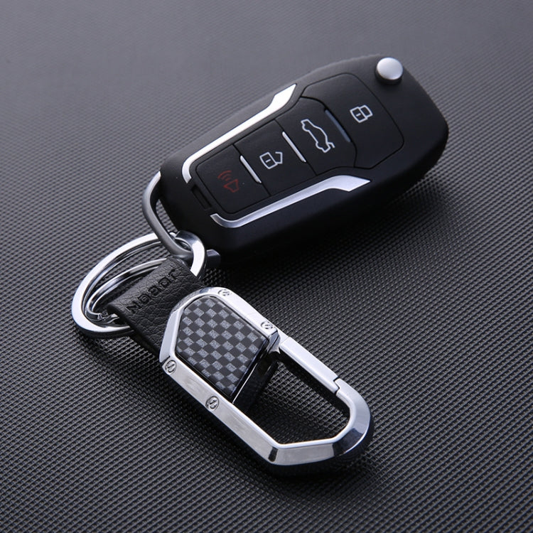 JOBON ZB-106A Business Men Metal Keychain Double Loop Car Pendant Keychain(Black Nickel) - free shipping - PMC Jewellery - Order now!