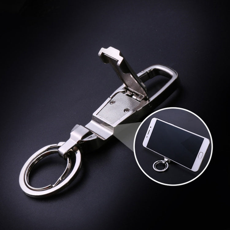 JOBON ZB-8780 Multi-Function Keychain Man Portable Mobile Phone Bracket Metal Waist Car Keychain(Silver)