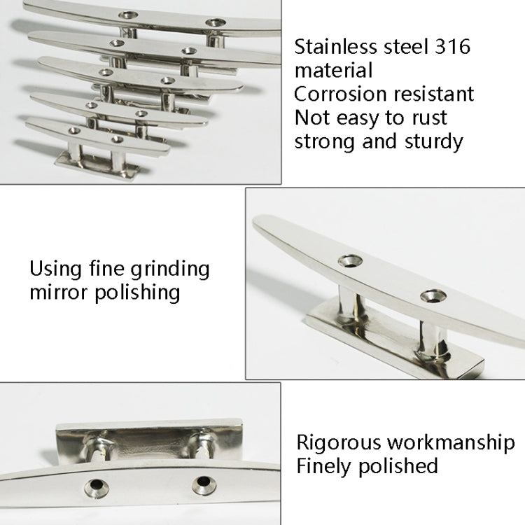 316 Stainless Steel Siamese Mooring Bollard For Marine Boat Yacht, Specification: 8 inch