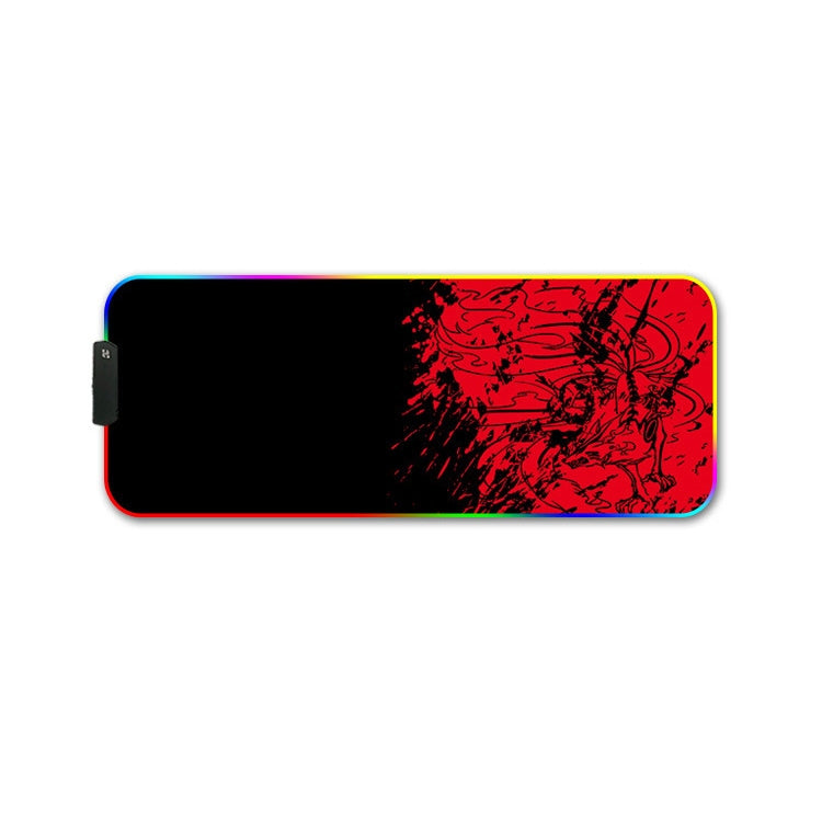 300x350x3mm F-01 Rubber Thermal Transfer RGB Luminous Non-Slip Mouse Pad(Red Fox)