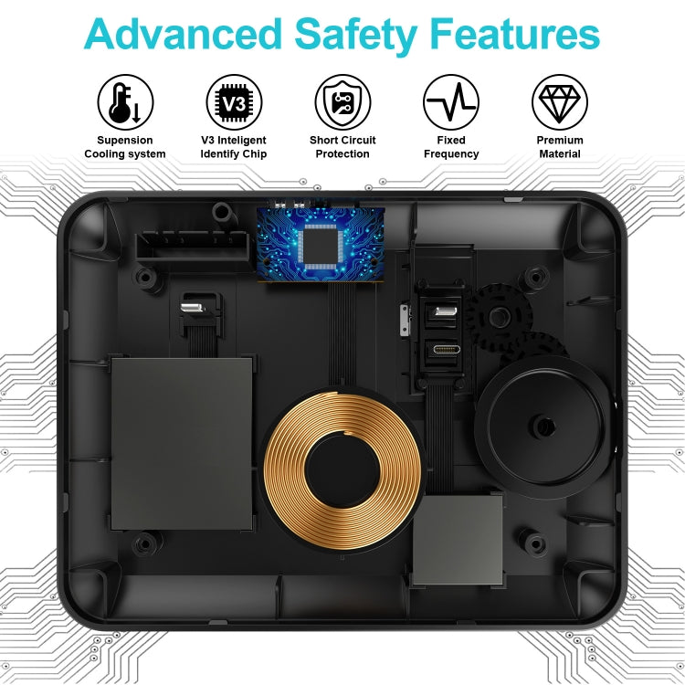 HQ-UD17 4 in 1 Wireless Charger Phone Holder Charging Base for Smart Phones, iWatch, AirPods (Black)