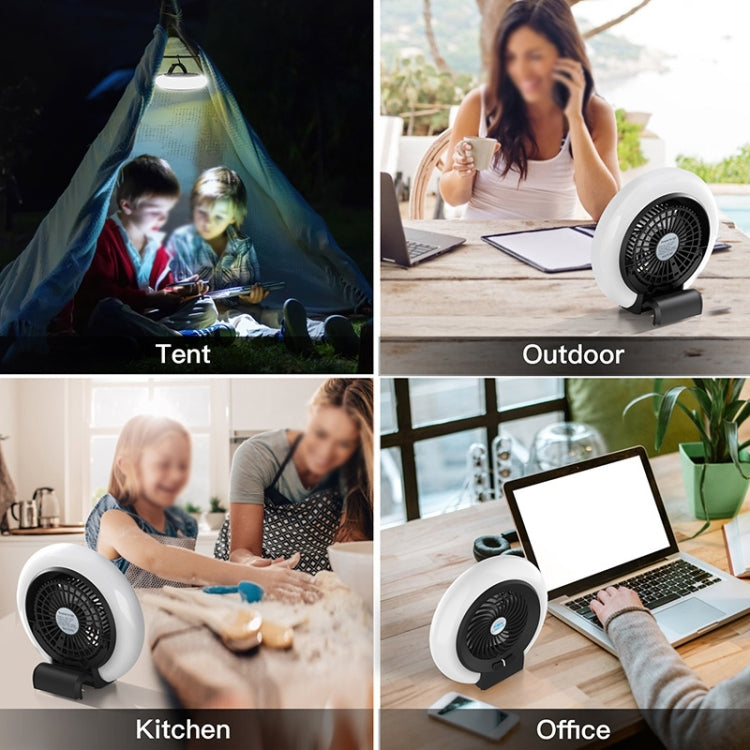TW-8003 Outdoor Camping Light Rechargeable Camping Portable Fan(Black) - free shipping - PMc TechLife - Order now!