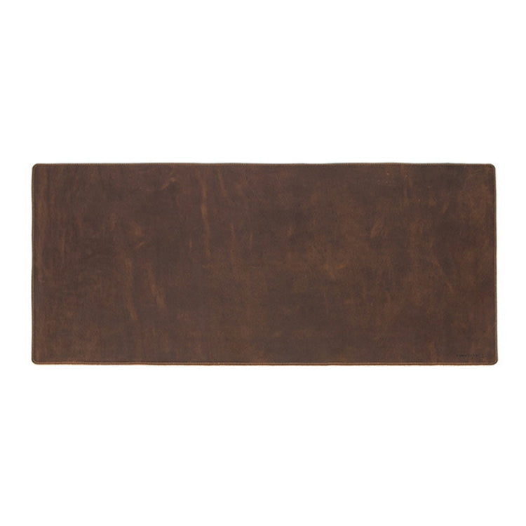 CF9011 Desk Pad Retro Crazy Horse Leather Notebook Computer Mouse Pad Oversized Anti-Slip Desktop Computer Desk Leather Pad(Brown)