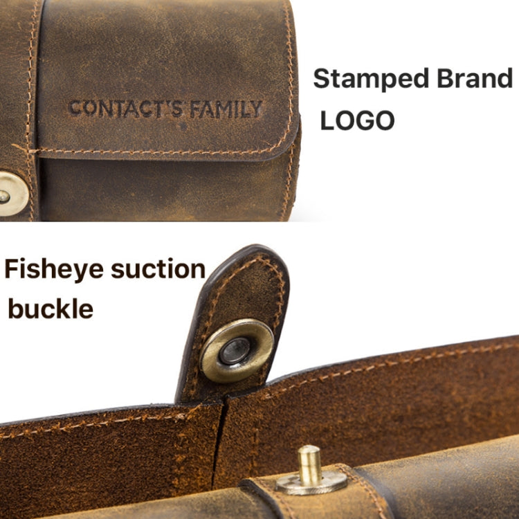 Contacts Family CF1117A 3 Watch Positions Leather Watch Box Round Buckle Outdoor Travel Watch Storage Box(Black) - free shipping - PMC Jewellery - Order now!