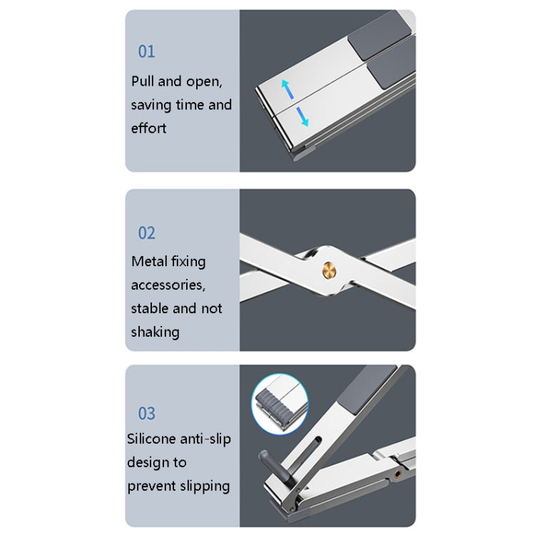 Oatsbasf Z02 Laptop Increasing Cooling Bracket Aluminum Alloy Desktop Adjustable Bracket(Silver)