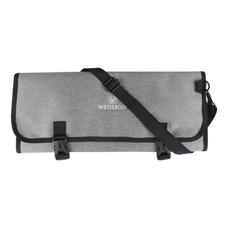 WESSLECO Chef Knife Tool Storage Bag Oxford Cloth Knife Bag(Gray) - Storage Bags by WESSLECO | Online Shopping South Africa | PMC Jewellery | Buy Now Pay Later Mobicred