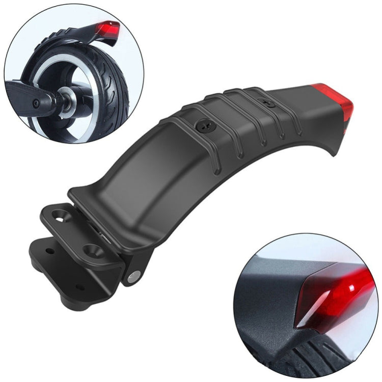 For 5 inch / 5.5 inch / 6.5 inch Electric Scooter Carbon Fiber Aluminum Alloy Rear Fender with LED Tail Light(Black)