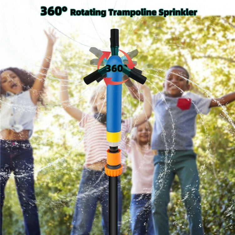 Trampoline 360 Degree Automatic Rotating Sprinkler Gardening Water Toy,Size: Large (Green)