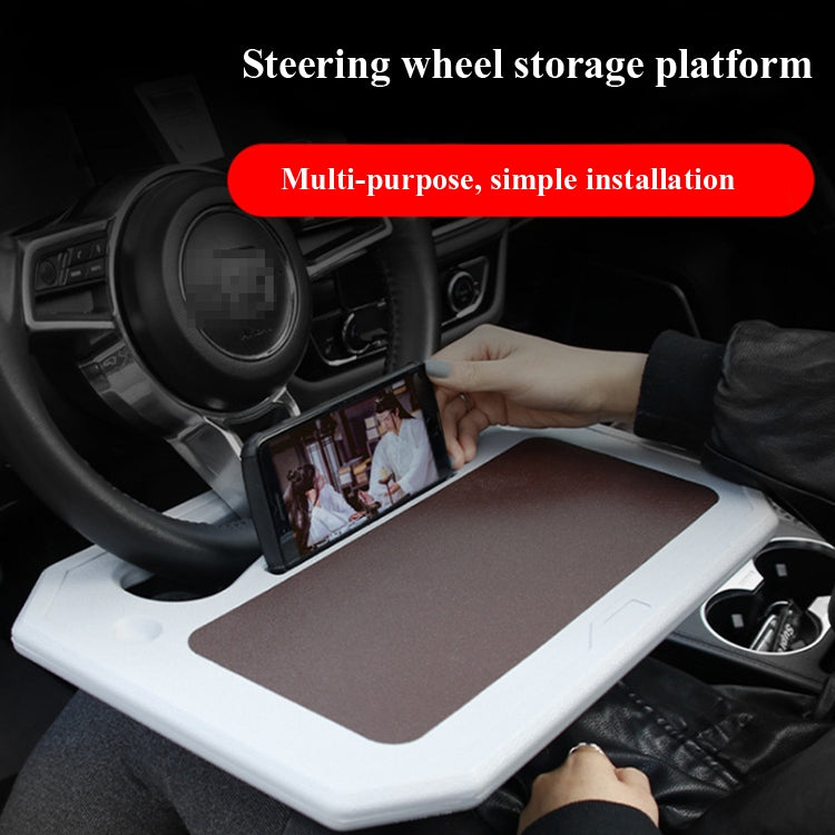 Car Multi-Purpose Steering Wheel Card Table Car Computer Bracket Chair Back Bracket Small Table Shelf Rack(Upgrade Black)