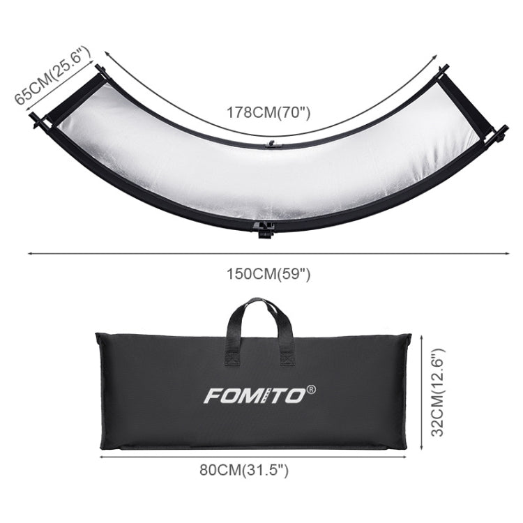 FOMITO U-Shaped Curved Photo Studio Reflector Board 4 In 1 Gold Silver White Black Reflective Board