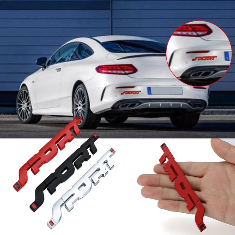 6 PCS Metal 3D Stereo Car Sticker Modified Sport Tail Sticker Body Sticker(Black)