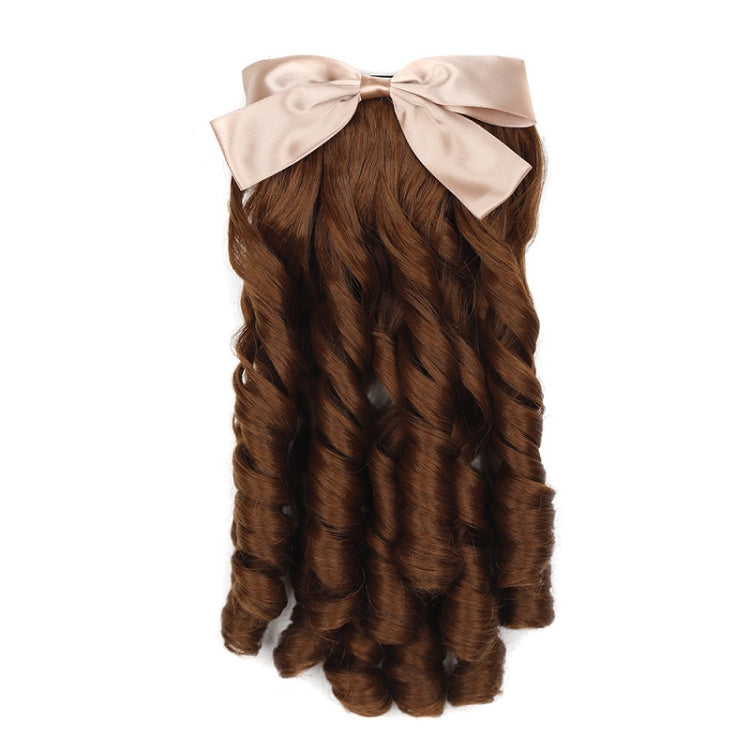 Princess Curly Ponytail Wig Costume Film And Television Retro Prom Comb Ponytail Curly Hair(Light Brown)