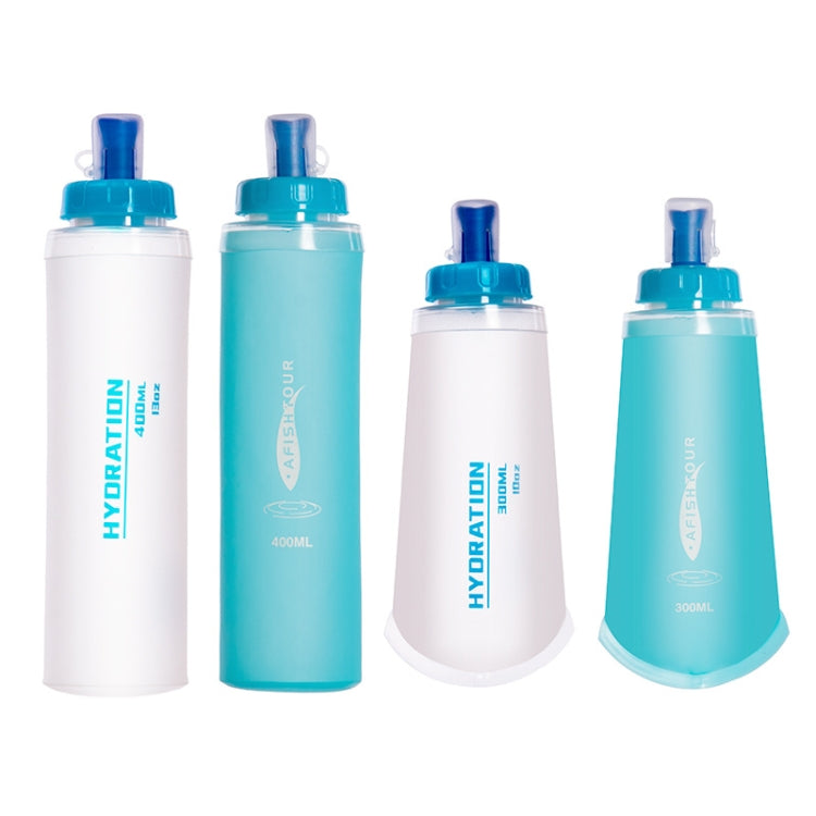 AFISHTOUR TPU Outdoor Sports Soft Water Bag Marathon Water Bottle Folding Water Bag, Capacity: 400ml (Blue) - free shipping - PMC Jewellery - Order now!