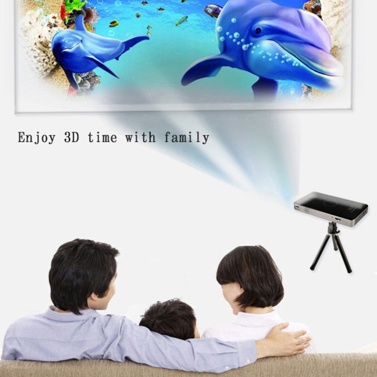 C6 1G+8G Android System Intelligent DLP HD Mini Projector Portable Home Mobile Phone Projector, US Plug (Black) - Mini Projector by PMC Jewellery | Online Shopping South Africa | PMC Jewellery | Buy Now Pay Later Mobicred
