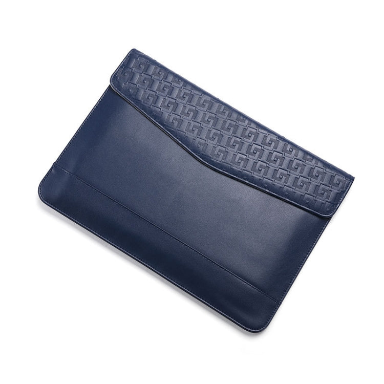Horizontal Embossed Notebook Liner Bag Ultra-Thin Magnetic Holster, Applicable Model: 11 -12 inch(Dark Blue)