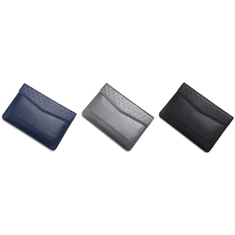 Horizontal Embossed Notebook Liner Bag Ultra-Thin Magnetic Holster, Applicable Model: 14-15 inch( Black)