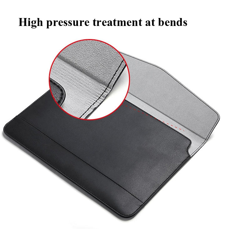Horizontal Embossed Notebook Liner Bag Ultra-Thin Magnetic Holster, Applicable Model: 14-15 inch( Black)
