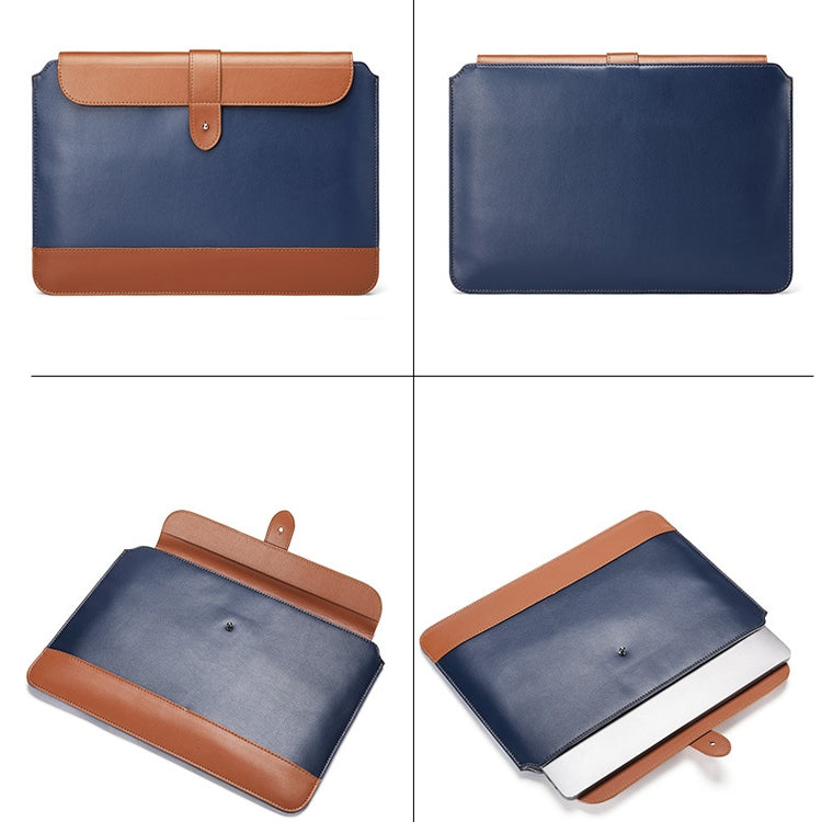 Horizontal Microfiber Color Matching Notebook Liner Bag, Style: Liner Bag (Black + Brown), Applicable Model: 11 -12 Inch
