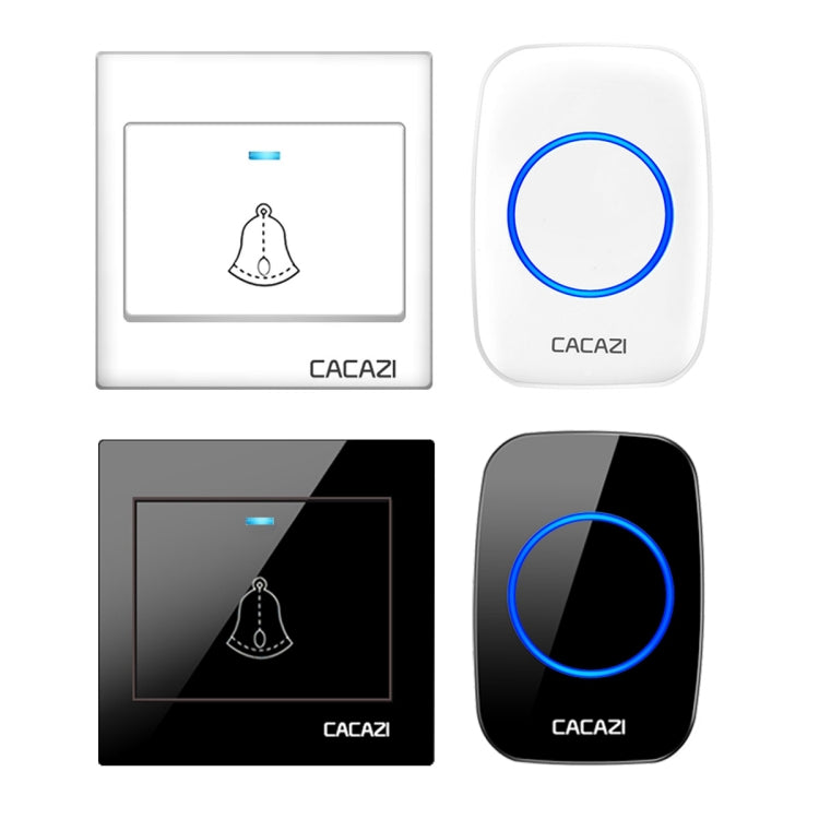 CACAZI H10 1 For 1 Wireless Smart Doorbell without Battery, Plug:UK Plug(Black)