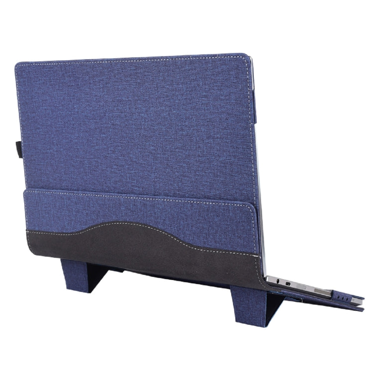 For Samsung Galaxy Book Flex 2020 15.6 inch Leather Laptop Anti-Fall Protective Case With Stand(Dark Blue)