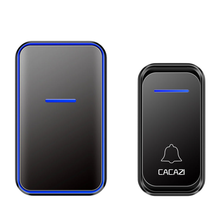 CACAZI Home Smart Digital Wireless Doorbell Remote Electronic Doorbell Elderly Pager, Style: EU Plug(Black)