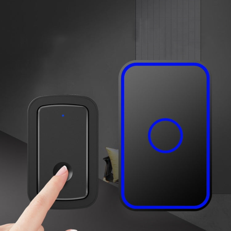 CACAZI A19 1 For 3 Wireless Music Doorbell without Battery, UK Plug(Black)