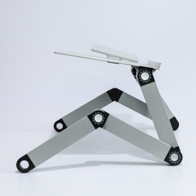 T8 Aluminum Alloy Folding & Lifting Laptop Desk Office Desk Heightening Bracket with Fan & Mouse Board (Black)
