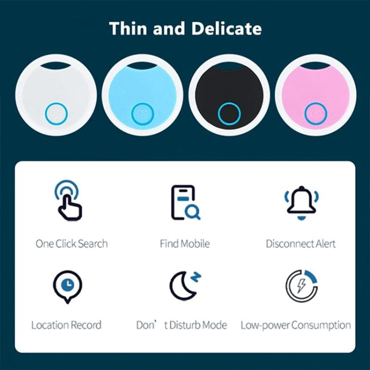 2 PCS S8 Round Bluetooth Anti-Lost Device Key Luggage Tracking Device Two-Way Alarm(Black) - Anti-lost Alarm by PMC Jewellery | Online Shopping South Africa | PMC Jewellery | Buy Now Pay Later Mobicred