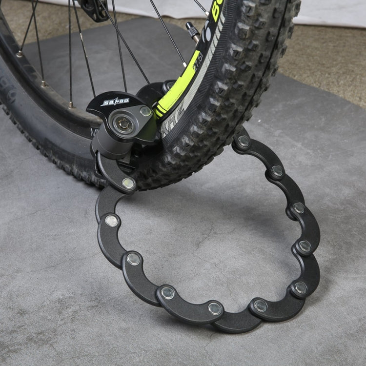 SAHOO Bicycle Anti-Theft Lock Mountain Bike Fixed Folding Lock Chain Lock Creative Hamburger Lock(Black) - free shipping - PMC Jewellery - Order now!