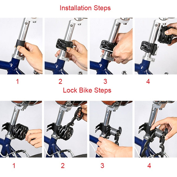 SAHOO Bicycle Anti-Theft Lock Mountain Bike Fixed Folding Lock Chain Lock Creative Hamburger Lock(Black) - free shipping - PMC Jewellery - Order now!